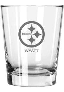 Pittsburgh Steelers Personalized Laser Etched 15oz Double Old Fashioned Rock Glass