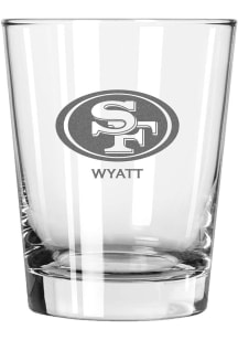 San Francisco 49ers Personalized Laser Etched 15oz Double Old Fashioned Rock Glass