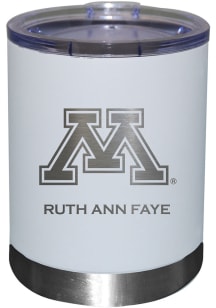 White Minnesota Golden Gophers Personalized Laser Etched 12oz Lowball Tumbler