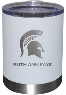 White Michigan State Spartans Personalized Laser Etched 12oz Lowball Tumbler
