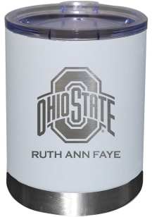 White Ohio State Buckeyes Personalized Laser Etched 12oz Lowball Tumbler