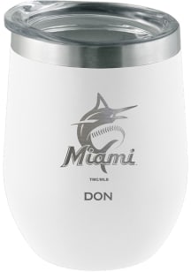 Miami Marlins Personalized Laser Etched 12oz Stemless Wine Tumbler