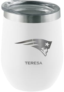 New England Patriots Personalized Laser Etched 12oz Stemless Wine Tumbler