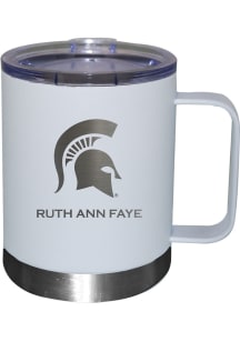 White Michigan State Spartans Personalized Laser Etched 12oz Handle Lowball Tumbler