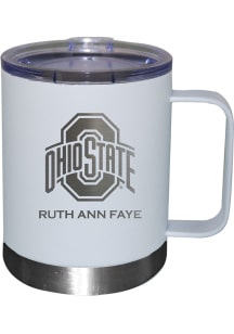 White Ohio State Buckeyes Personalized Laser Etched 12oz Handle Lowball Tumbler