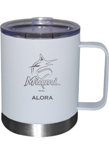 Miami Marlins Personalized Laser Etched 12oz Handle Lowball Tumbler
