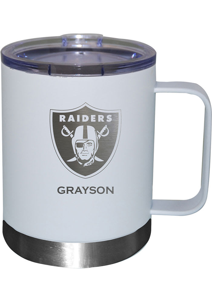 Las Vegas Raiders Personalized 30oz. Laser Etched Black Tumbler