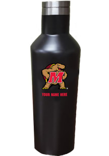 Black Maryland Terrapins Personalized 17oz Water Bottle