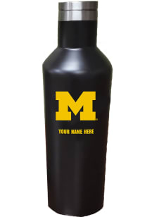 Black Michigan Wolverines Personalized 17oz Water Bottle