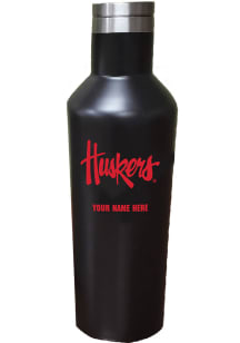 Black Nebraska Cornhuskers Personalized 17oz Water Bottle