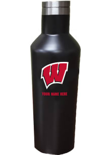 Black Wisconsin Badgers Personalized 17oz Water Bottle