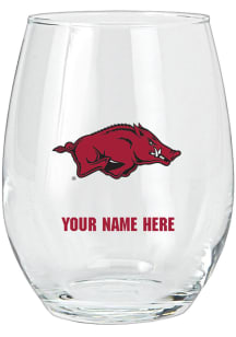Arkansas Razorbacks Personalized Stemless Wine Glass