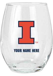 Illinois Fighting Illini Personalized Stemless Wine Glass