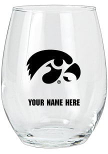 Iowa Hawkeyes Personalized Stemless Wine Glass