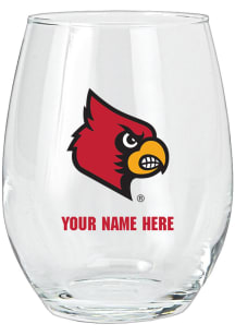 Louisville Cardinals Personalized Stemless Wine Glass