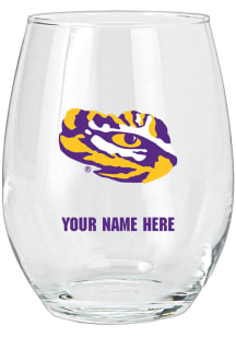 LSU Tigers Personalized Stemless Wine Glass