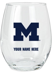 Michigan Wolverines Personalized Stemless Wine Glass