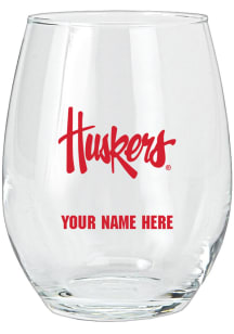 Nebraska Cornhuskers Personalized Stemless Wine Glass