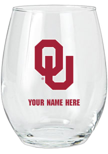 Oklahoma Sooners Personalized Stemless Wine Glass