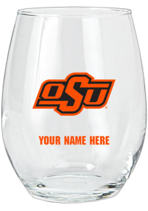 Oklahoma State Cowboys Personalized Stemless Wine Glass