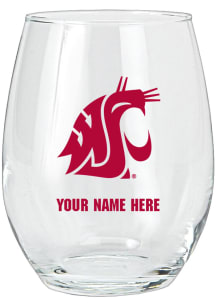 Washington State Cougars Personalized Stemless Wine Glass