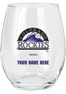 Colorado Rockies Personalized Stemless Wine Glass
