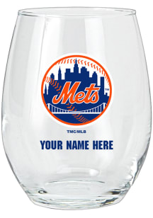 New York Mets Personalized Stemless Wine Glass