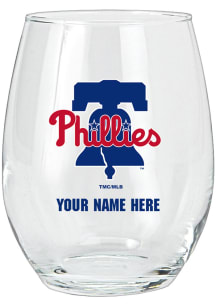 Philadelphia Phillies Personalized Stemless Wine Glass