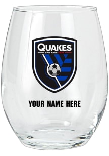 San Jose Earthquakes Personalized Stemless Wine Glass