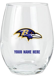 Baltimore Ravens Personalized Stemless Wine Glass