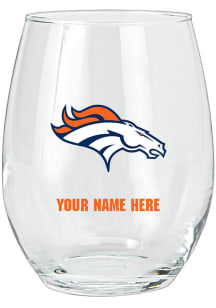 Denver Broncos Personalized Stemless Wine Glass