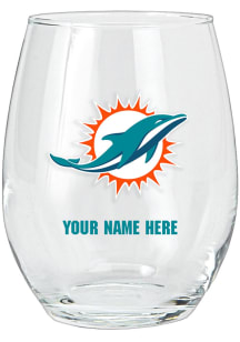 Miami Dolphins Personalized Stemless Wine Glass