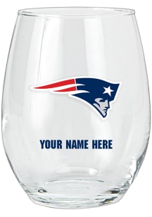 New England Patriots Personalized Stemless Wine Glass