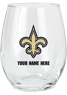 New Orleans Saints Personalized Stemless Wine Glass