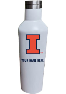 White Illinois Fighting Illini Personalized 17oz Water Bottle