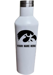 White Iowa Hawkeyes Personalized 17oz Water Bottle