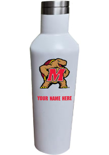 White Maryland Terrapins Personalized 17oz Water Bottle