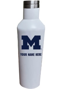 White Michigan Wolverines Personalized 17oz Water Bottle