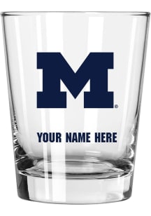 Michigan Wolverines Personalized 15oz Double Old Fashioned Rock Glass