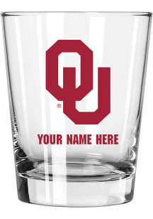 Oklahoma Sooners Personalized 15oz Double Old Fashioned Rock Glass