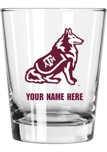 Texas A&amp;M Aggies Personalized 15oz Double Old Fashioned Rock Glass