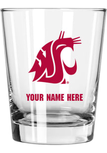 Washington State Cougars Personalized 15oz Double Old Fashioned Rock Glass