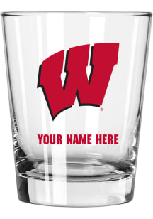 Wisconsin Badgers Personalized 15oz Double Old Fashioned Rock Glass