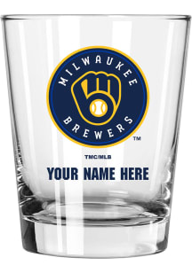 Milwaukee Brewers Personalized 15oz Double Old Fashioned Rock Glass