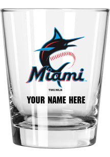 Miami Marlins Personalized 15oz Double Old Fashioned Rock Glass