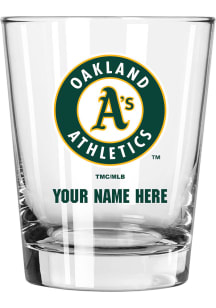 Oakland Athletics Personalized 15oz Double Old Fashioned Rock Glass
