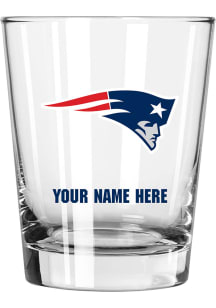 New England Patriots Personalized 15oz Double Old Fashioned Rock Glass