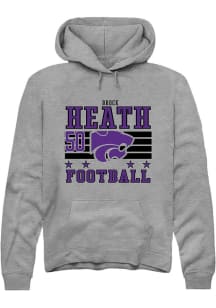 Brock Heath Rally Mens Grey K-State Wildcats NIL Striped Player Hood