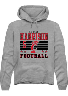 Christian Harrison Rally Mens Grey Cincinnati Bearcats NIL Striped Player Hood