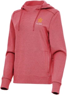 Antigua Army Womens Red Justice Hooded Sweatshirt